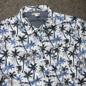 Carbon 2 Cobalt Shirt Men's Size XL Hawaiian Button-Up Tropical Beachy Resort